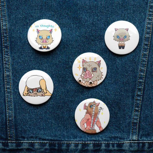 Demon Boar Set of pin buttons