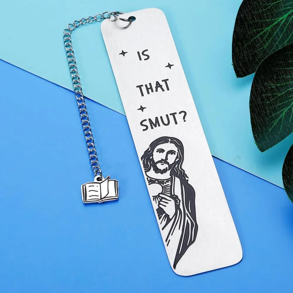Funny Metal Bookmark With Tassel Pendant Book Lover Humor Peeking Jesus Book Marker For Page Books Readers Bookmark Gift