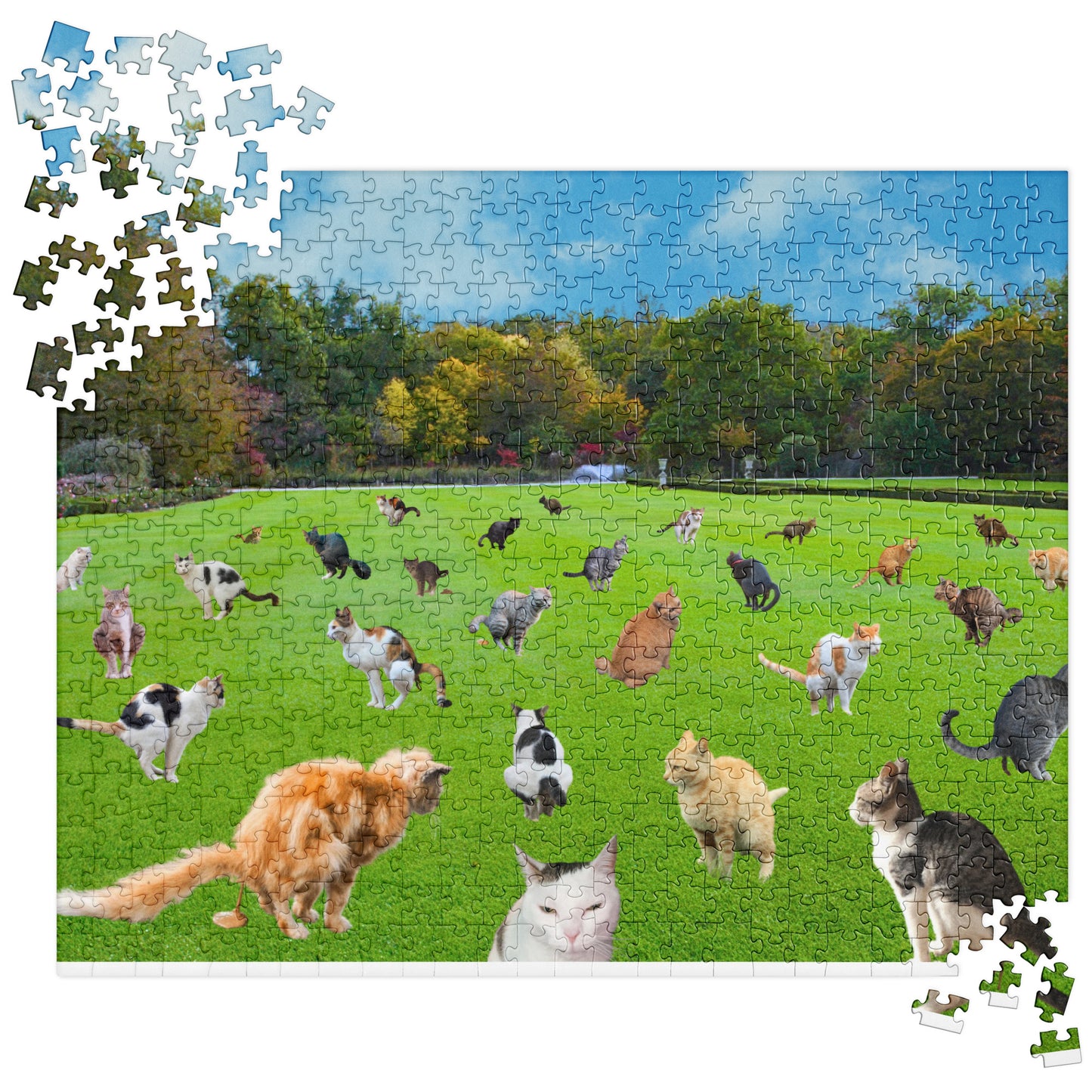 Crapping Cat Funny Gag Gift Cat Mom Cat dad Cat lover gift Jigsaw puzzle