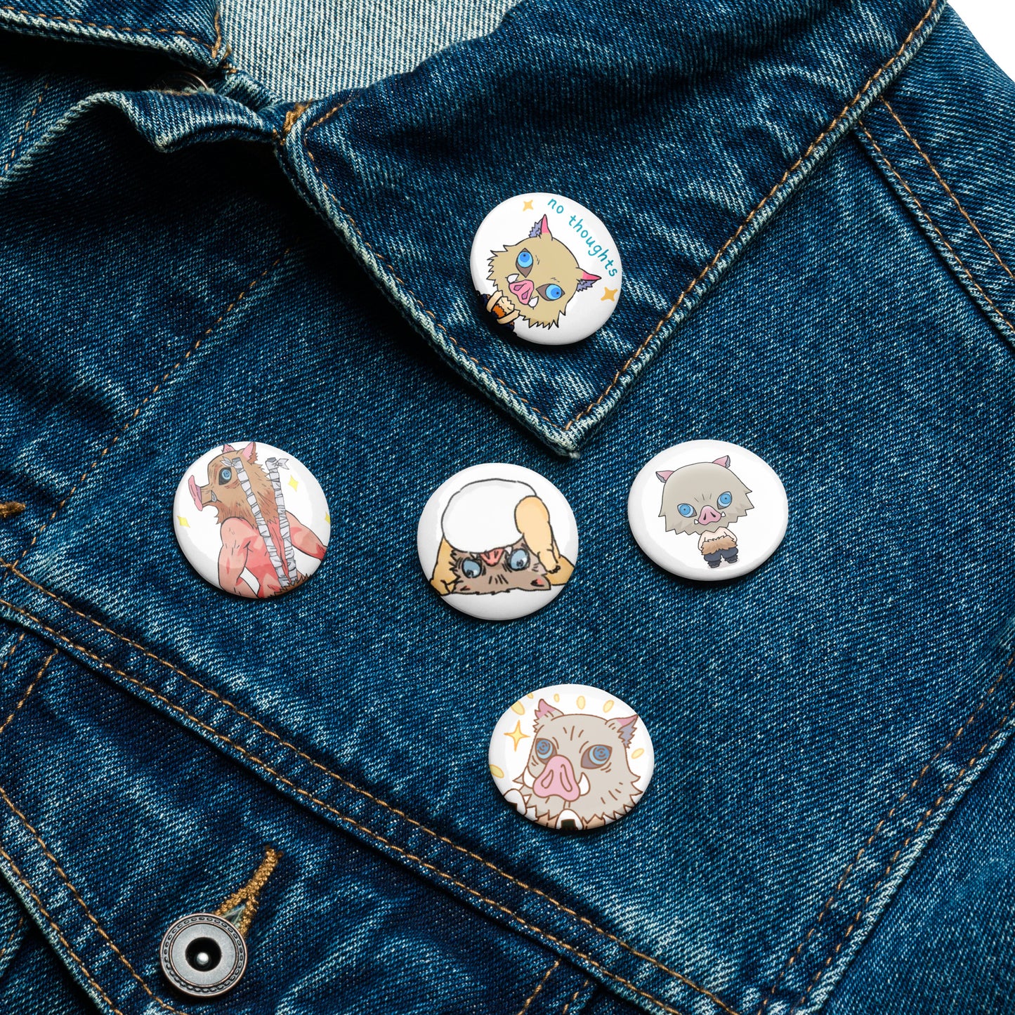 Demon Boar Set of pin buttons