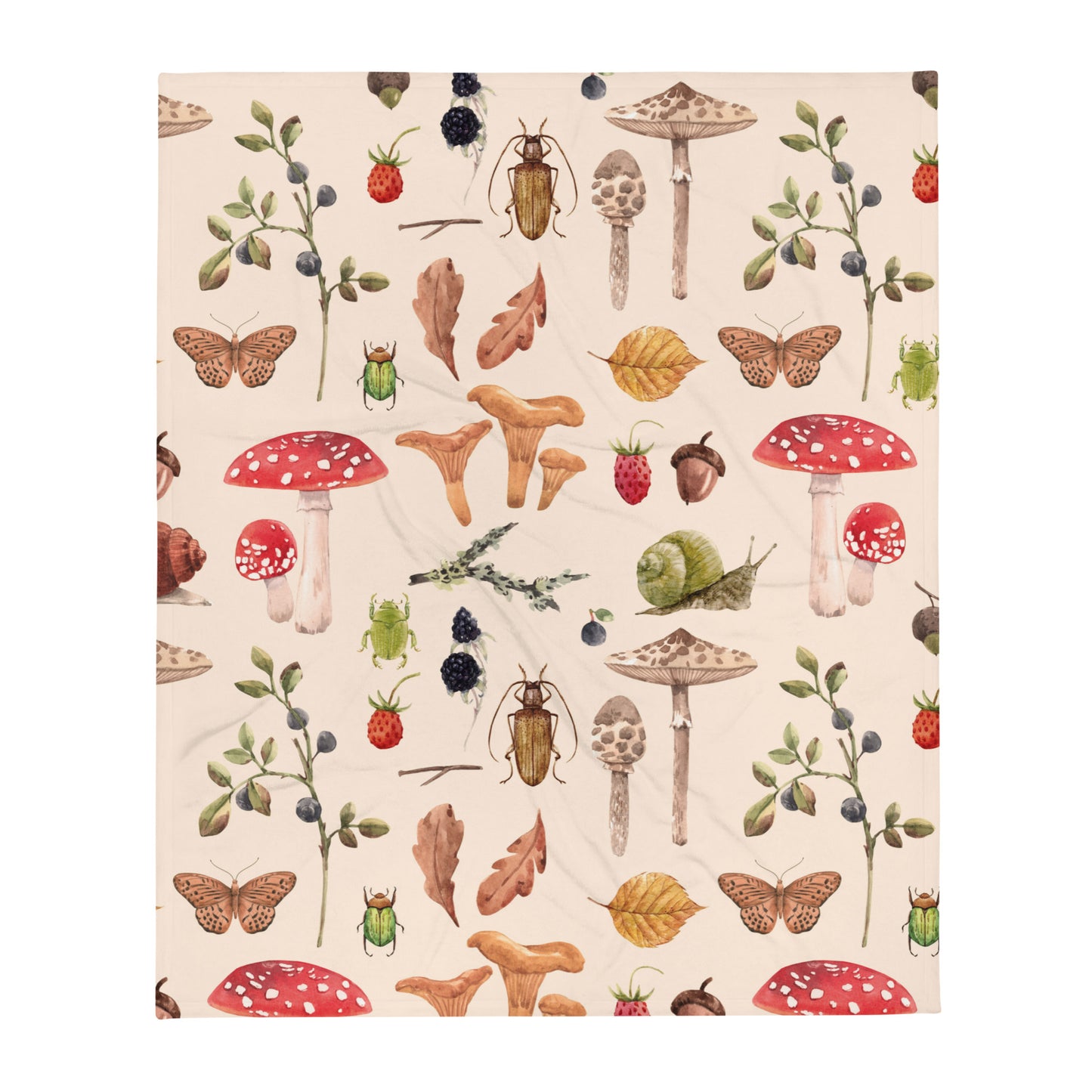 Mushroom Vintage Throw Blanket