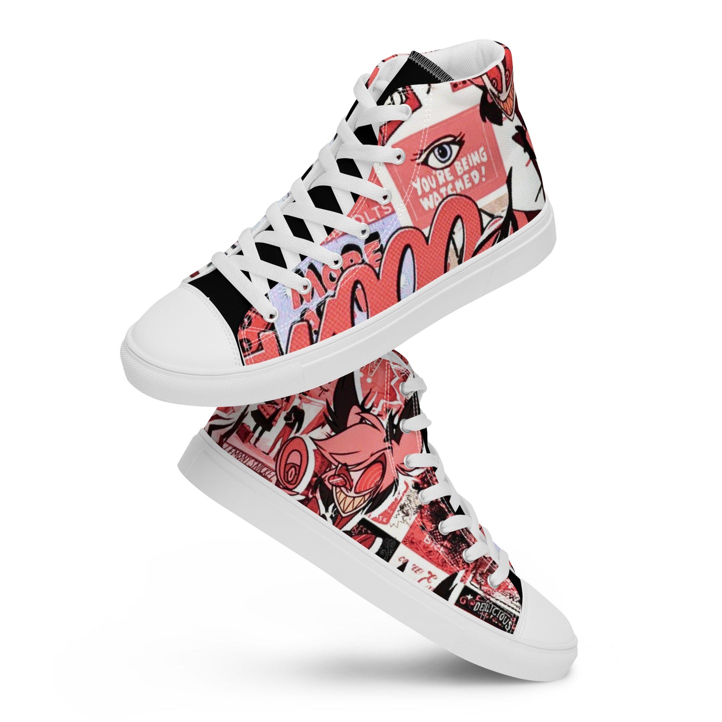 Hazbin Hotel Collage Women’s high top canvas shoes