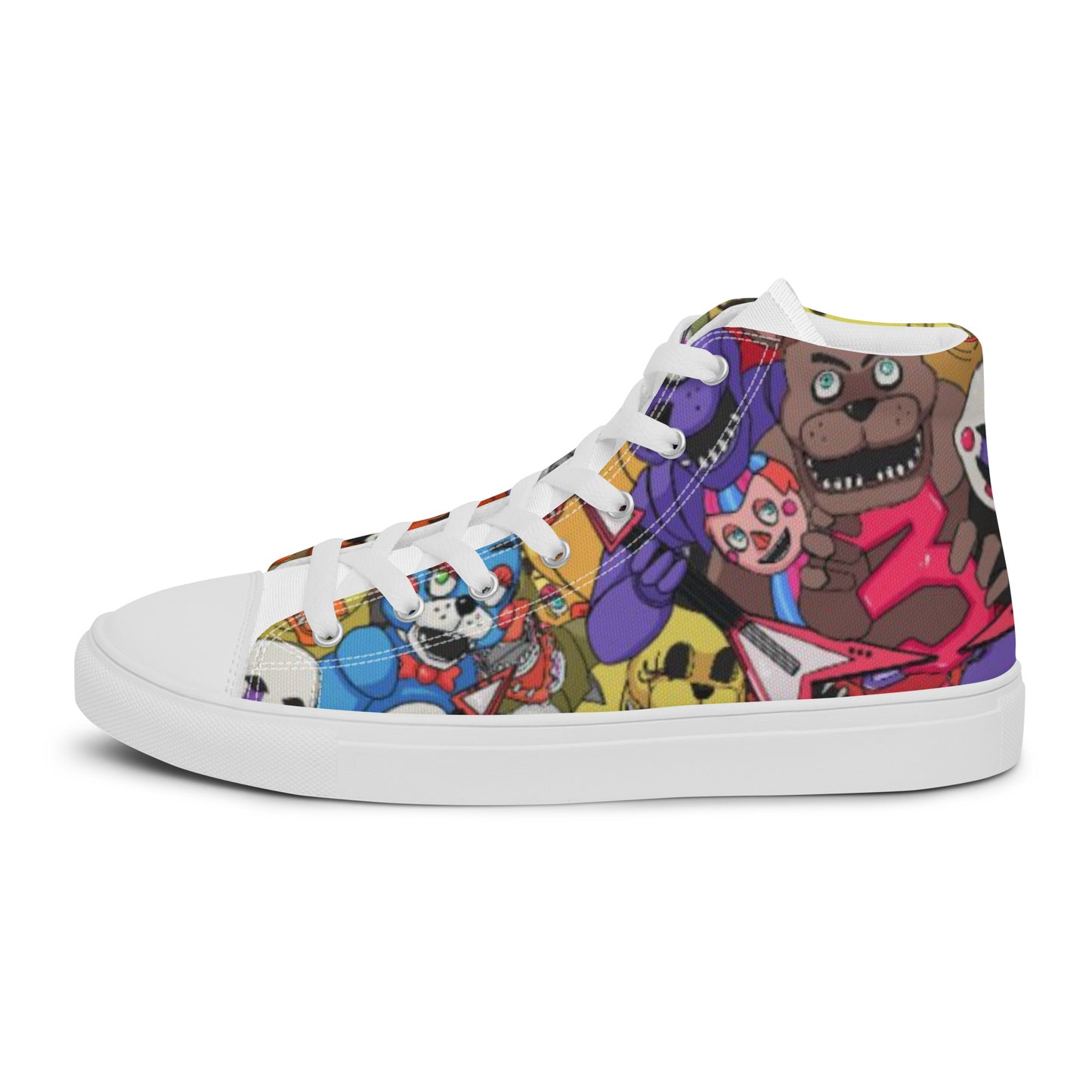 FNAF pattern Women’s high top canvas shoes