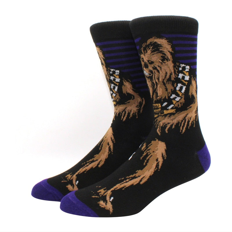 Star Wars Movie Socks Master Yoda R2-D2 Cosplay Socks Wookie Jedi Knight Novelty Men Rugrats and Marvel