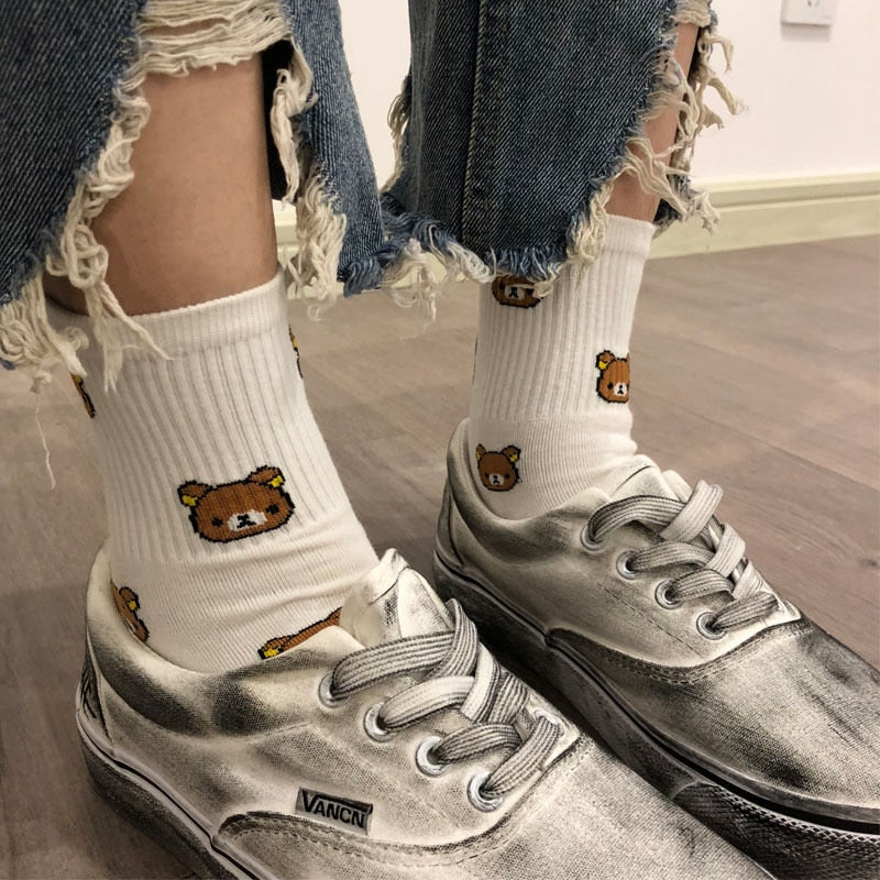 Teddy Bear Cartoon Socks Cotton Cute Bear