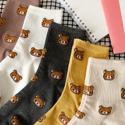 Teddy Bear Cartoon Socks Cotton Cute Bear