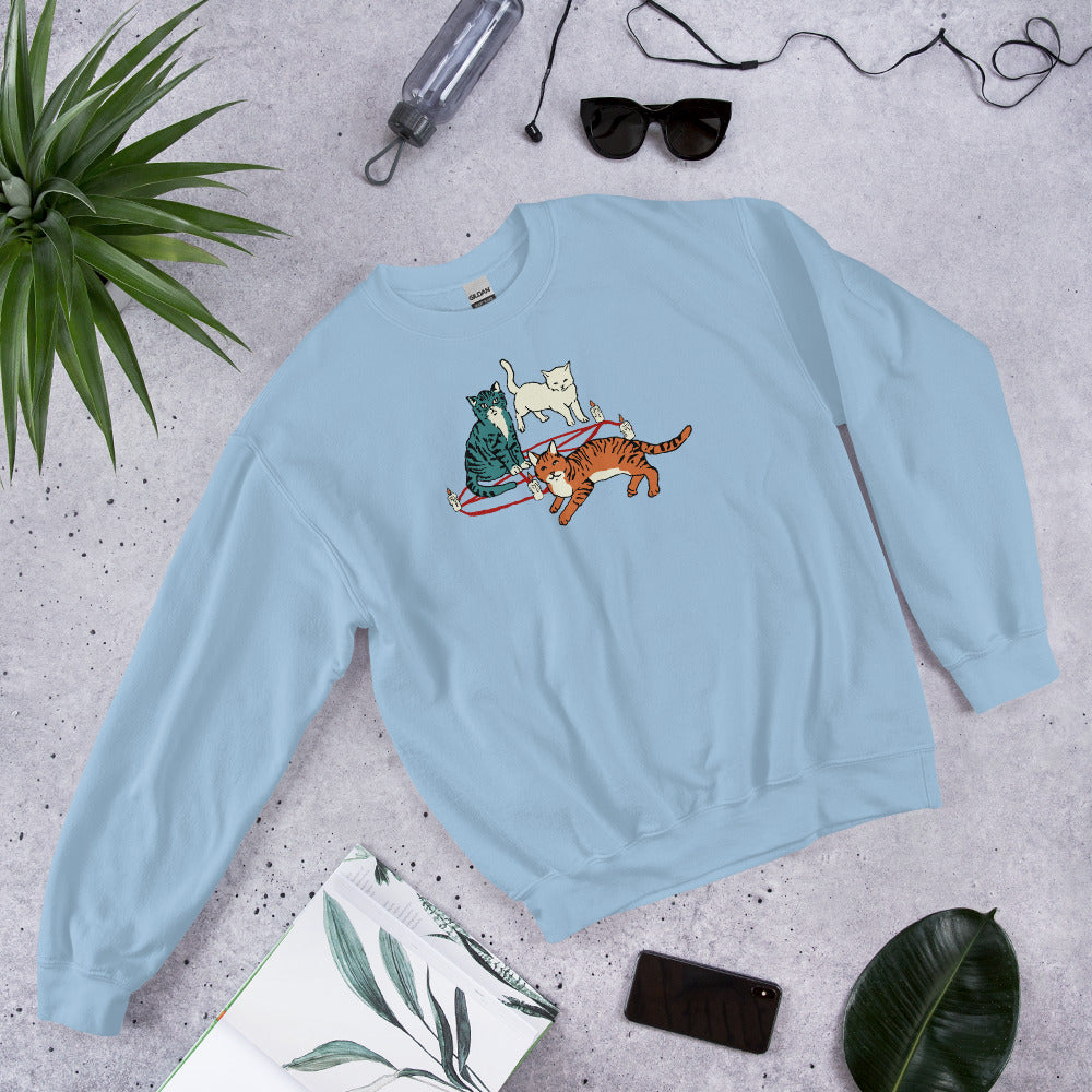 Witch Cat Unisex Sweatshirt | Retro Cat Wiccan Halloween