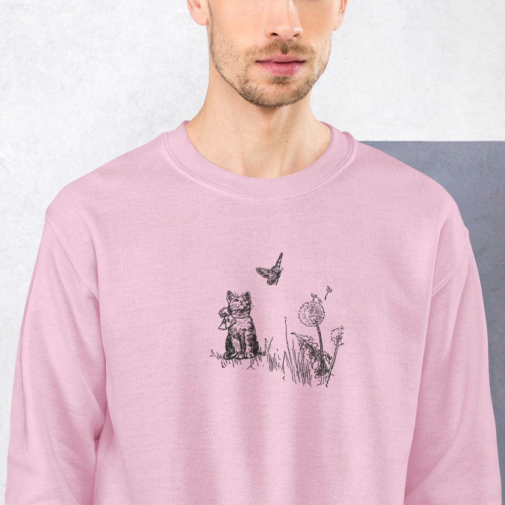 Cat and Butterfly Unisex Sweatshirt