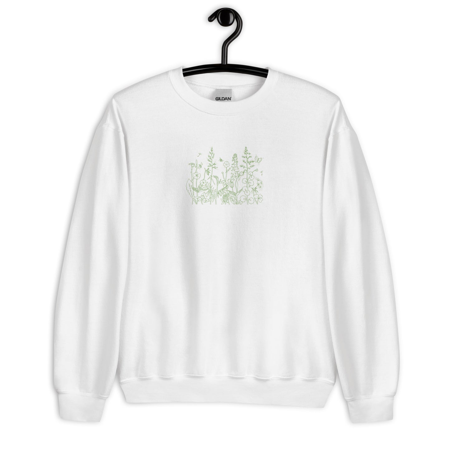 Flower Embroidered Unisex Sweatshirt
