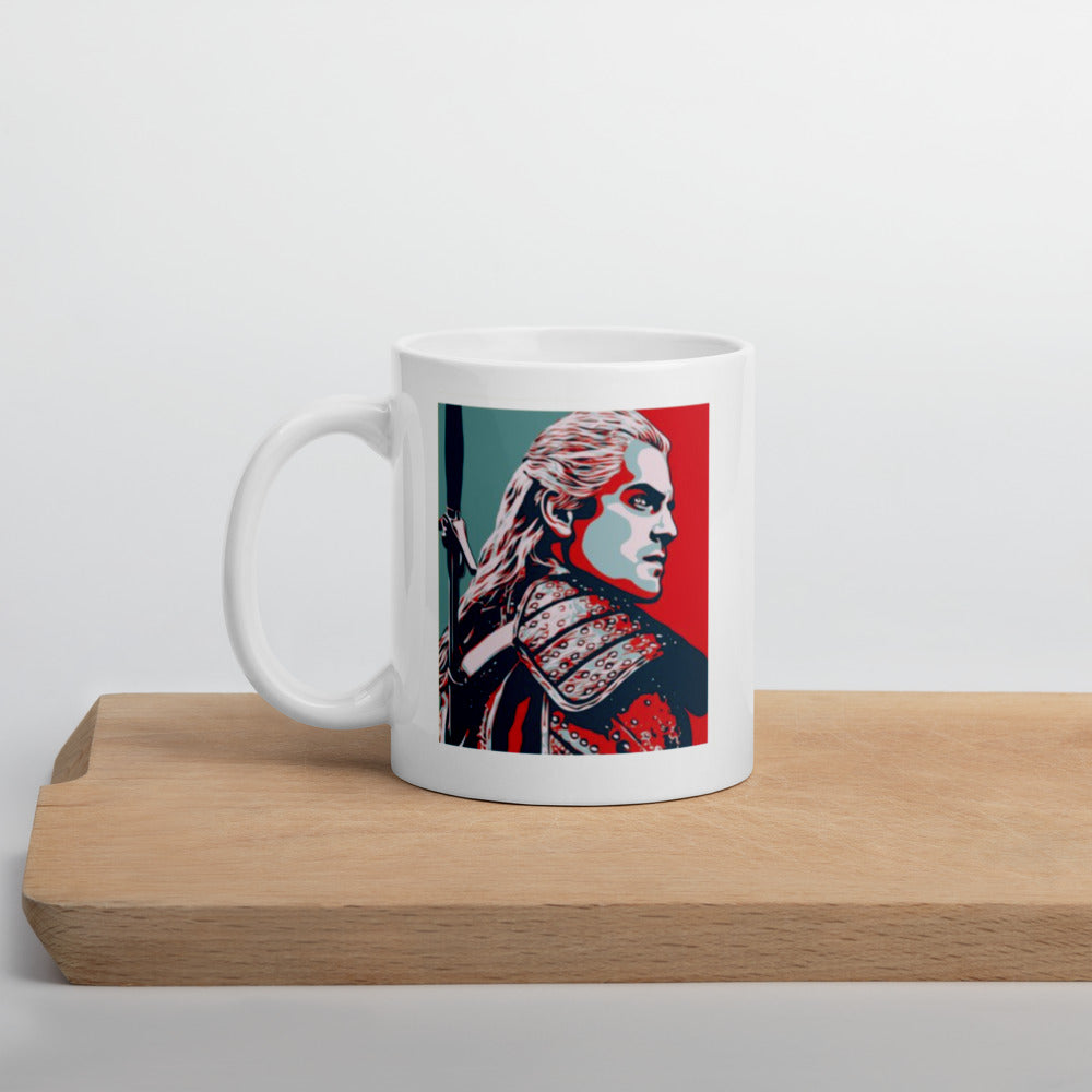 Geralt of Rivera Witcher White glossy mug