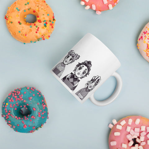 Demon Faces Makeup Slayer White glossy mug