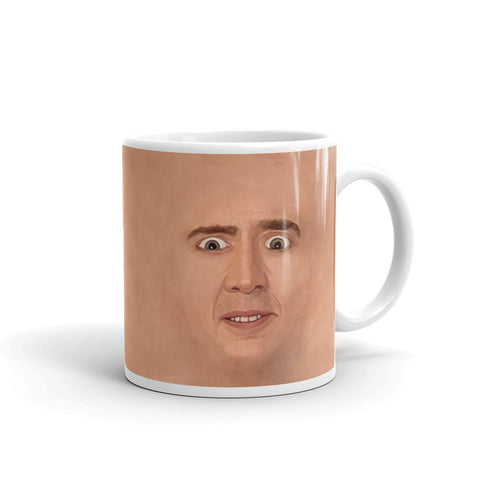 Funny Nicolas Cage Illustration Mug Coffee Cup