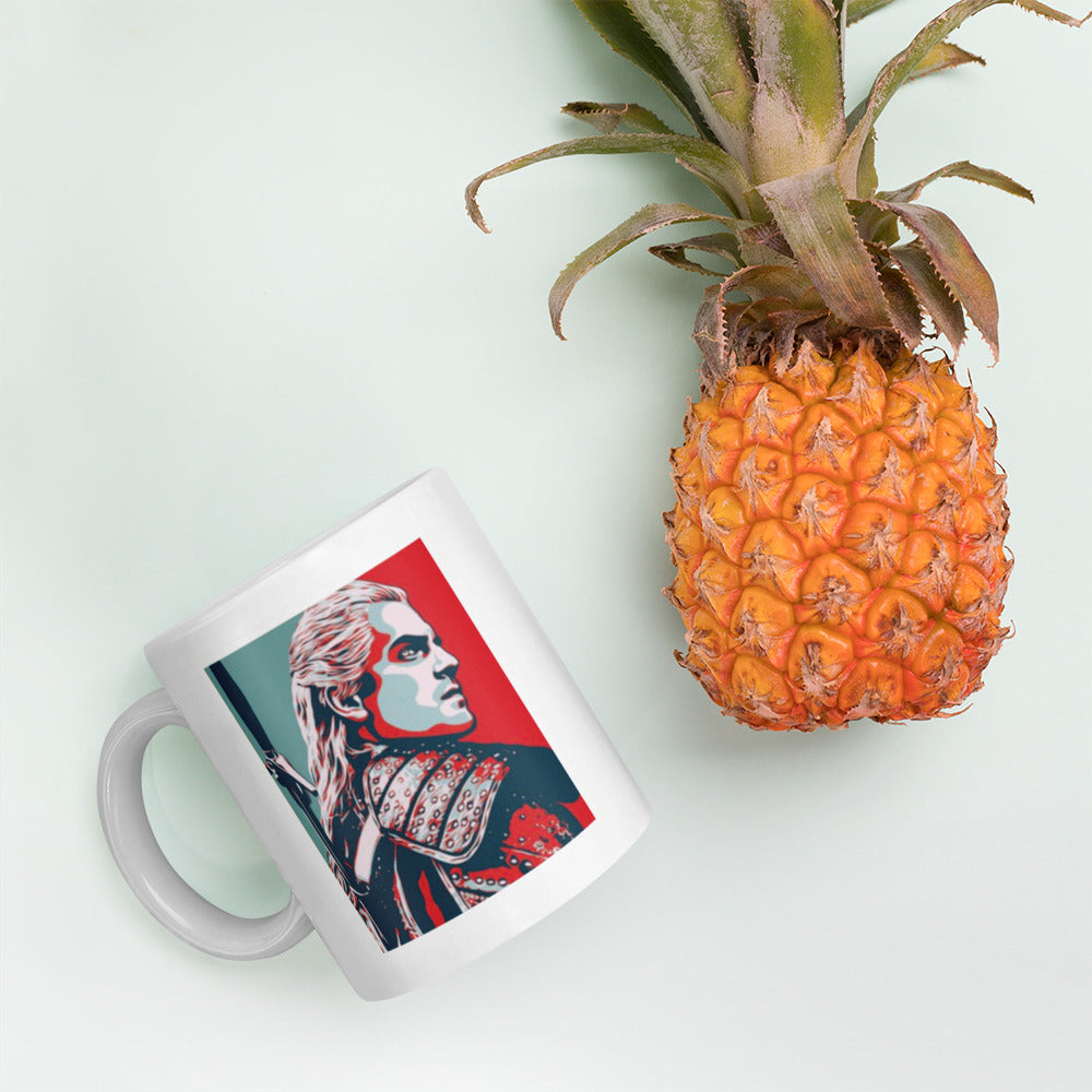 Geralt of Rivera Witcher White glossy mug