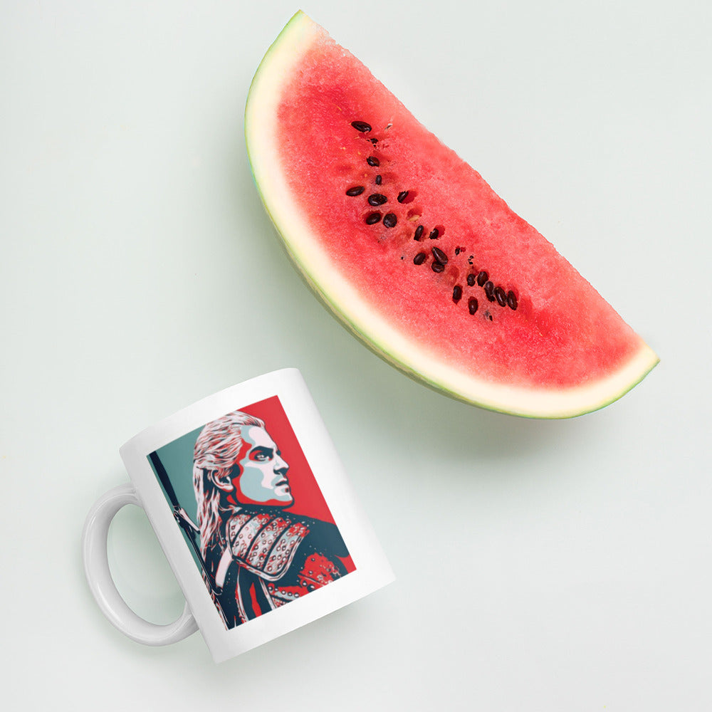 Geralt of Rivera Witcher White glossy mug