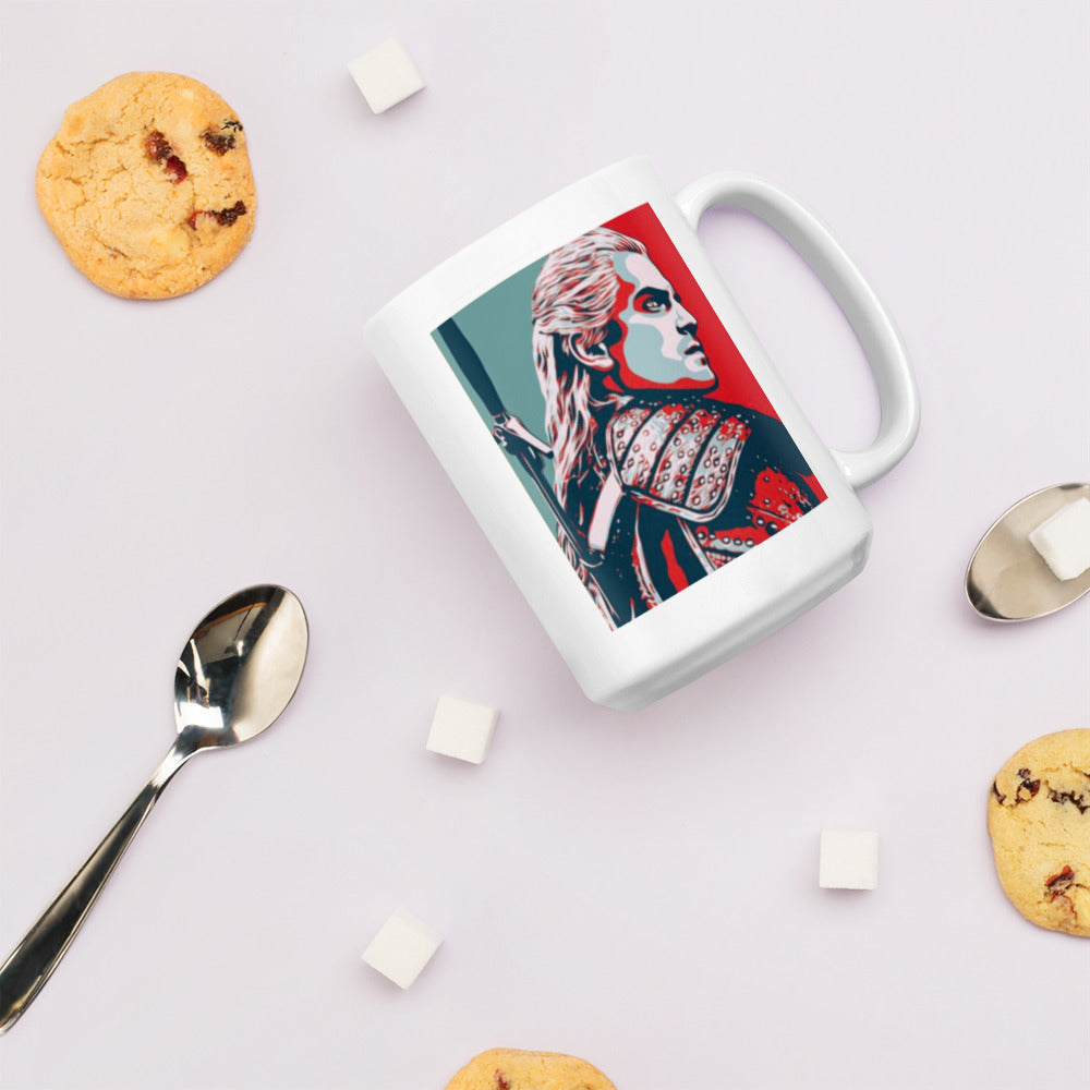 Geralt of Rivera Witcher White glossy mug