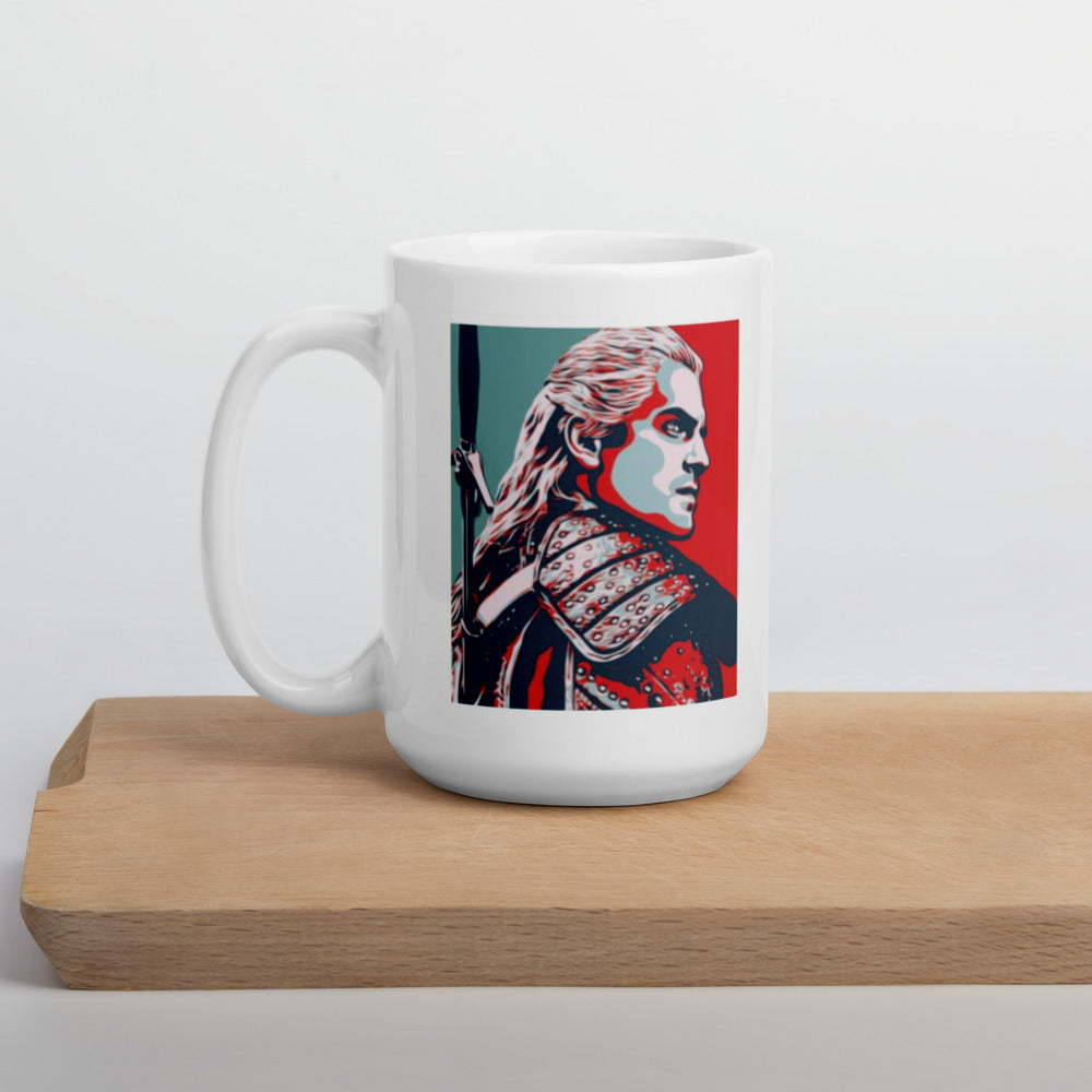 Geralt of Rivera Witcher White glossy mug